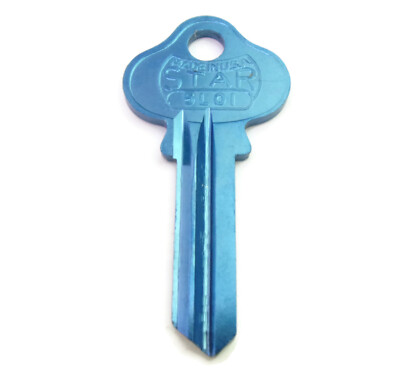 L1 (STAR #5L01) BLUE Anodized Aluminum Key Blank New Old Stock