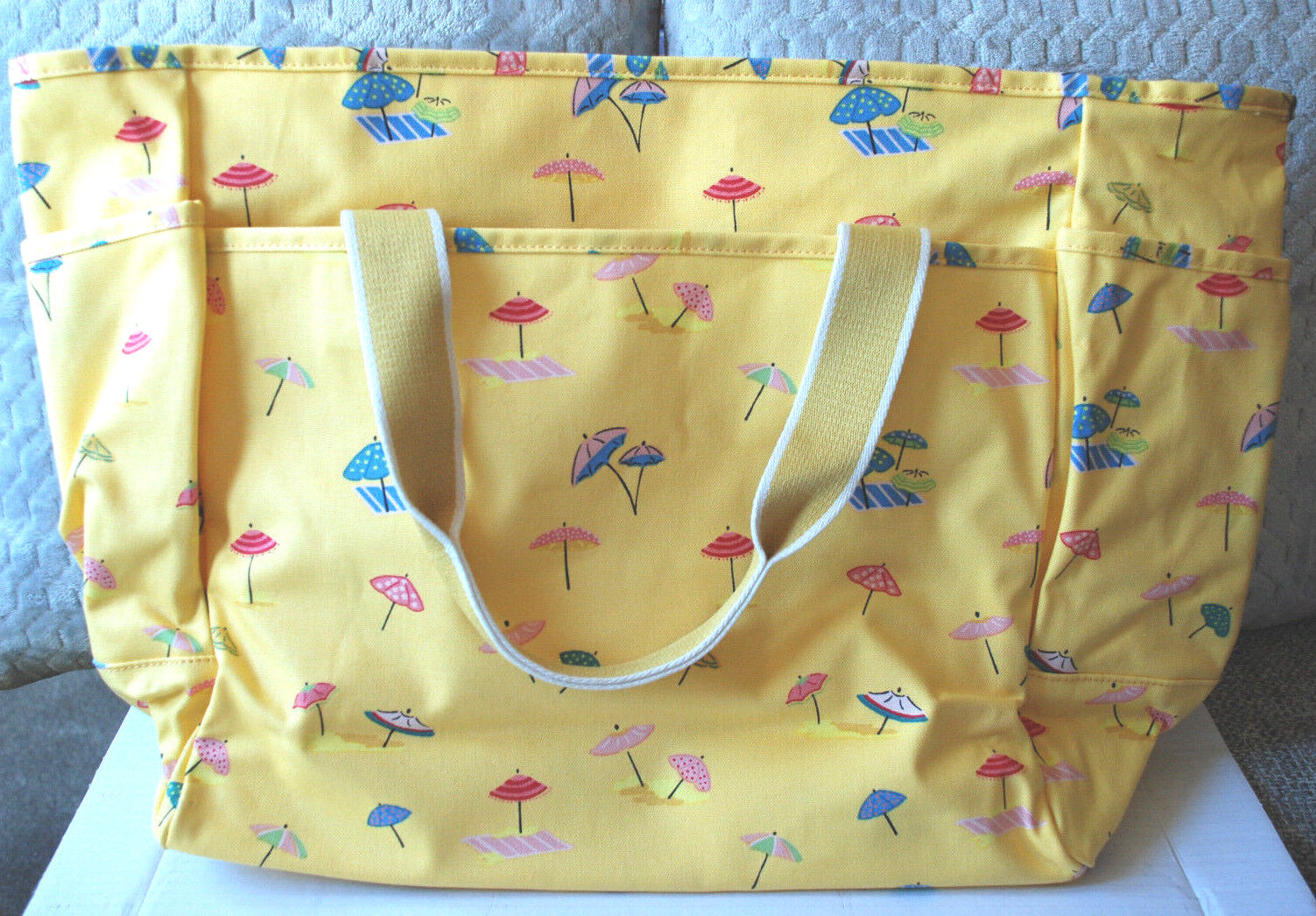 CATH KIDSTON Trip Tote SUNNY PARASOLS Bag Yellow LARGE BNWT! RRP £65.00 image 2