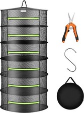 VIVOSUN 2ft 6-Layer Hanging Herb Mesh Rack Foldable Drying Net with Zippers