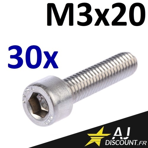 Vis En Inox 20x Vis CHC M2.5 X 30mm Inox - Vis BTR En Acier Inoxydable A2 Six Pans Creux Tête Cylindrique - DIN 912 Tête Ronde Pour Rondelle Et écrou 2.5x30