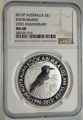 2015 AUSTRALIA Kookaburra Bird Tree 1oz Silver Dollar