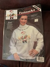 Dimensions Fashion Art Iron-On Christmas Holly Angels  Santa 9  x 8  Transfer