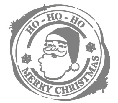 Cake Fondant Spray Paint Reusable Stencil - Merry Christmas Santa Claus Ho Ho Ho