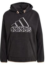 Adidas Brand Love Giant Logo Polar Fleece Hoodie black size Medium Nordstrom New