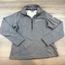 Eddie Bauer First Ascent 1/4 Zip Fleece Pullover Women's Medium Gray Heather