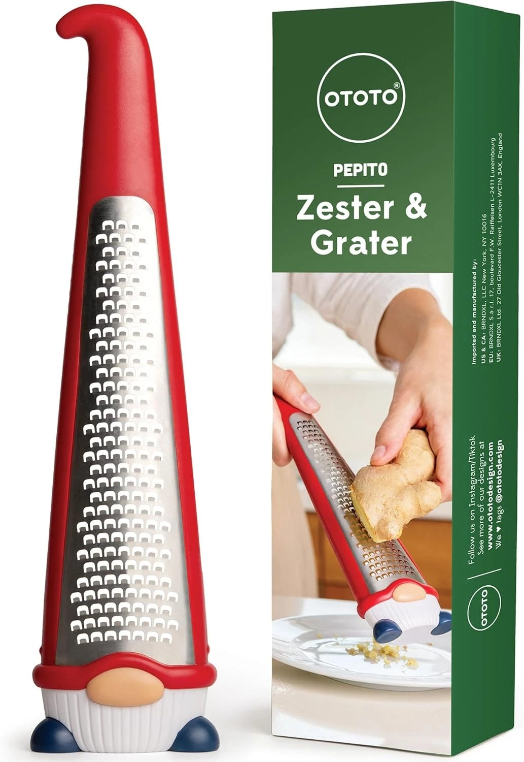 OTOTO Grater - Stainless Steel, BPA Free, Dishwasher Safe, Fun Kitchen Red