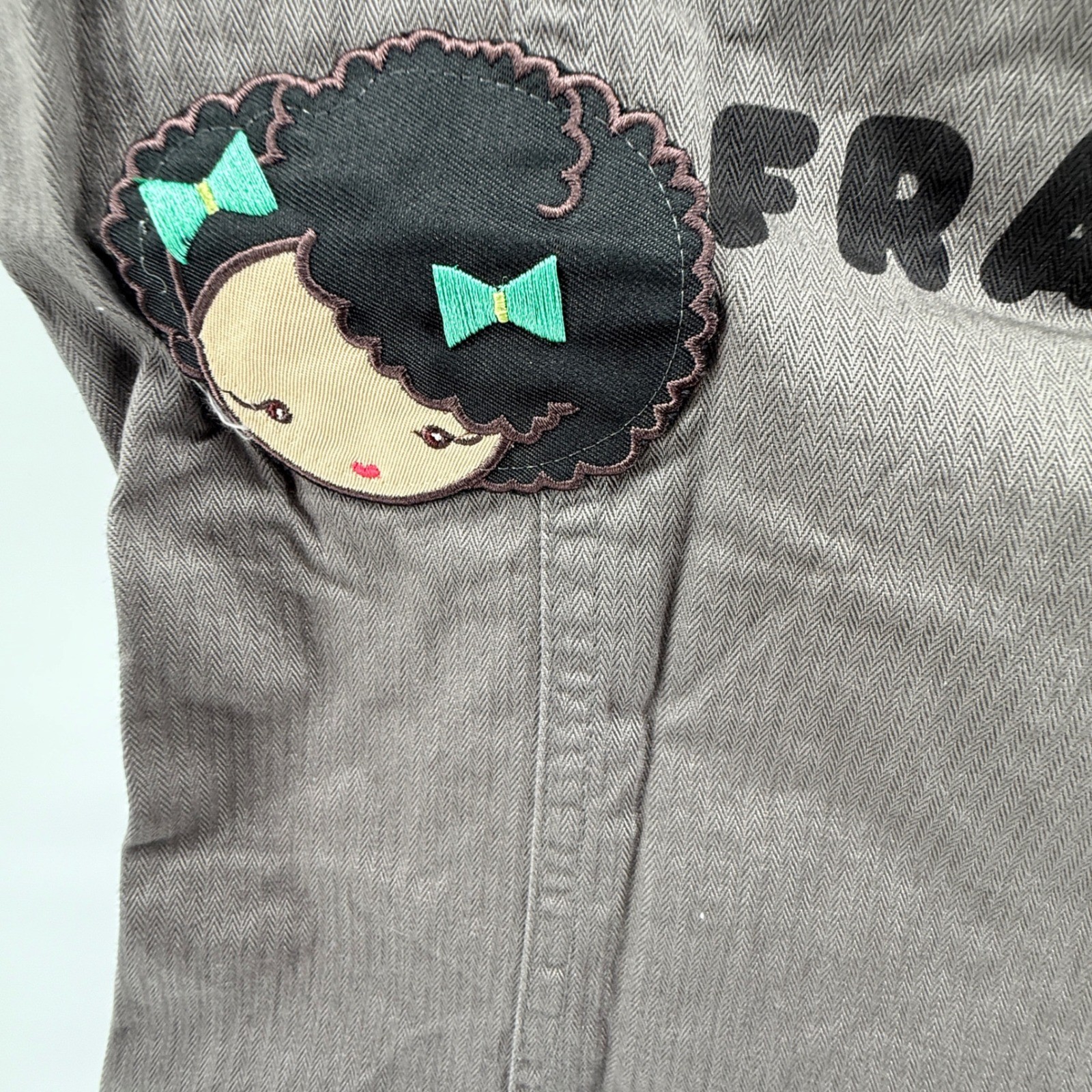 Harajuku Lovers Canvas Shirt 2-Sided Girl Patches Gwen Stefani Y2K  Medium