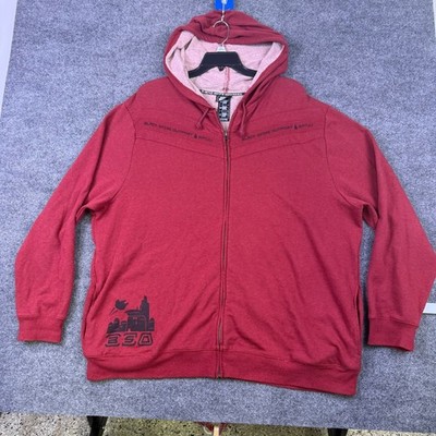 Star Wars Galaxys Edge Black Spire Outpost Batuu Zip Hoodie Mens 3XL Red Disney