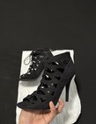 Chinese Laundry Women's Black Suede Lace-Up Peep Toe Stiletto Pumps 9 — photo 4