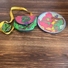Vintage Barney Plate And Baby Bop Purse See Description