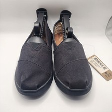 TOMS Classic Slip-On Youth 3 Black Canvas Alpargata Casual Flat Kids Child NWT