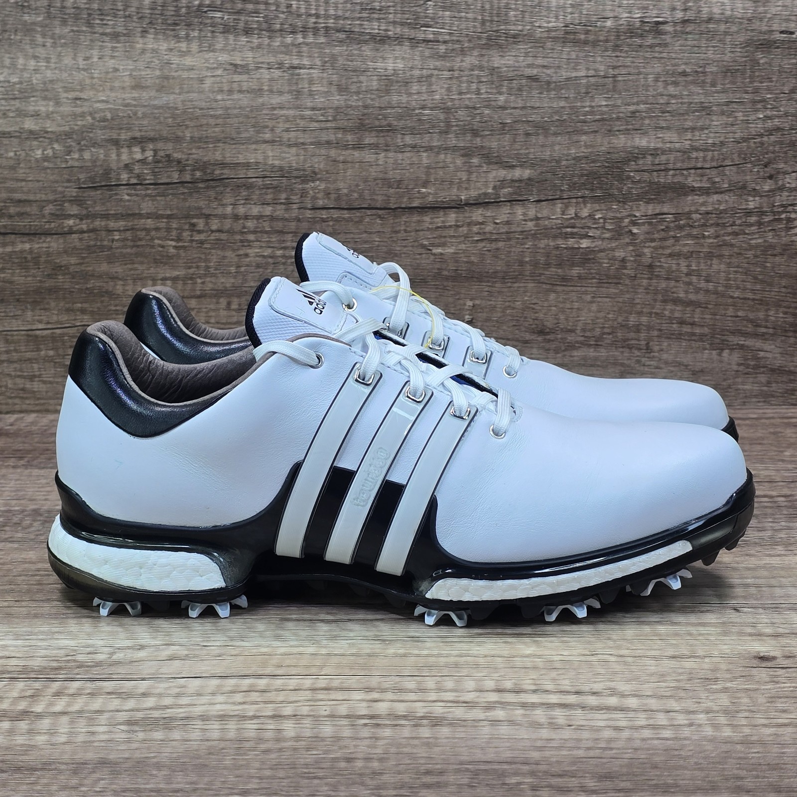 Adidas Tour 360 Boost 2.0 Men's Size 9.5 White Black Leather
