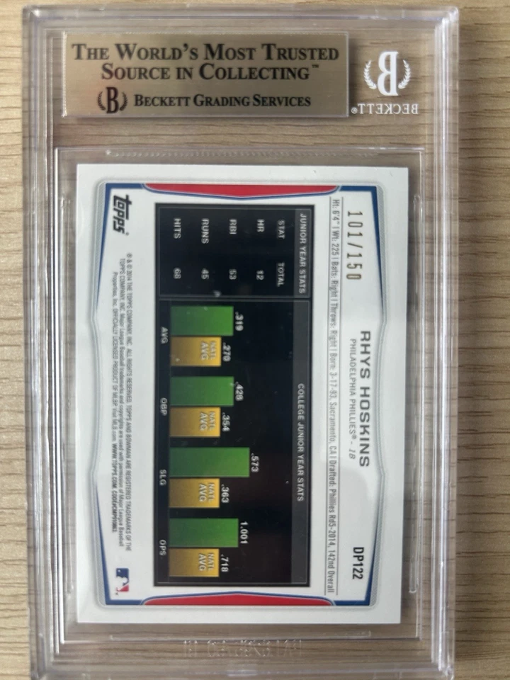 Rhys Hoskins 2014 Bowman Red Ice /150 BGS 9.5 - Image 2 of 2