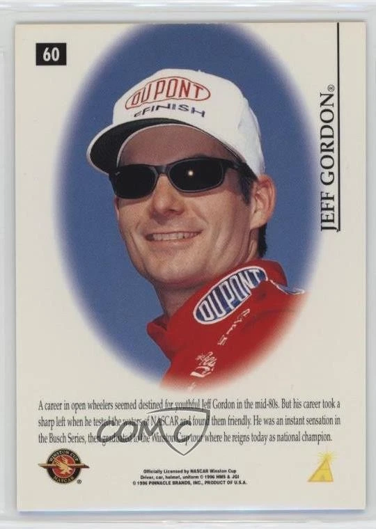 1996 Pinnacle Speed Flix Jeff Gordon #60 HOF - Image 2 of 2