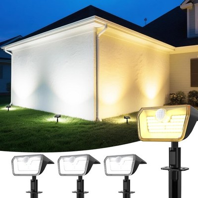 Solarleuchten mit Bewegungsmelder|Spotlight-Set für Garten|  Solarlampen|60 L...