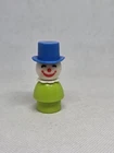 Vintage Fisher Price little people lime green Circus clown blue hat