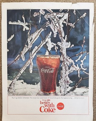 Original Coca-Cola Coke Old Grand-Dad Bourbon Mid-Century Double-Sided Print Ad