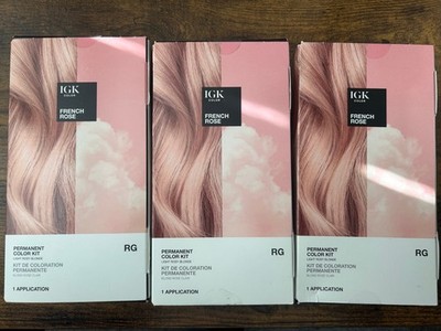 IGK Color French Rose Kit Coloration Permanent Light Rosey Blonde - RG - 3 Pack