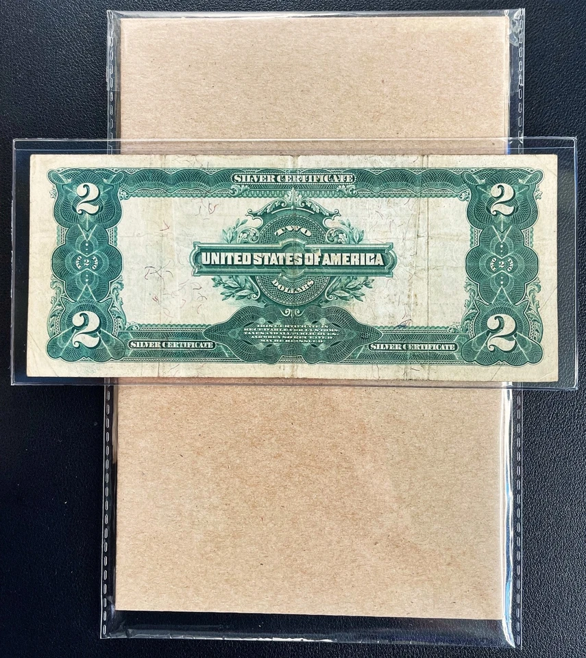 Fr. 249 1899 $2 Silver Certificate "MINI PORTHOLE" - VF - Image 2 of 2