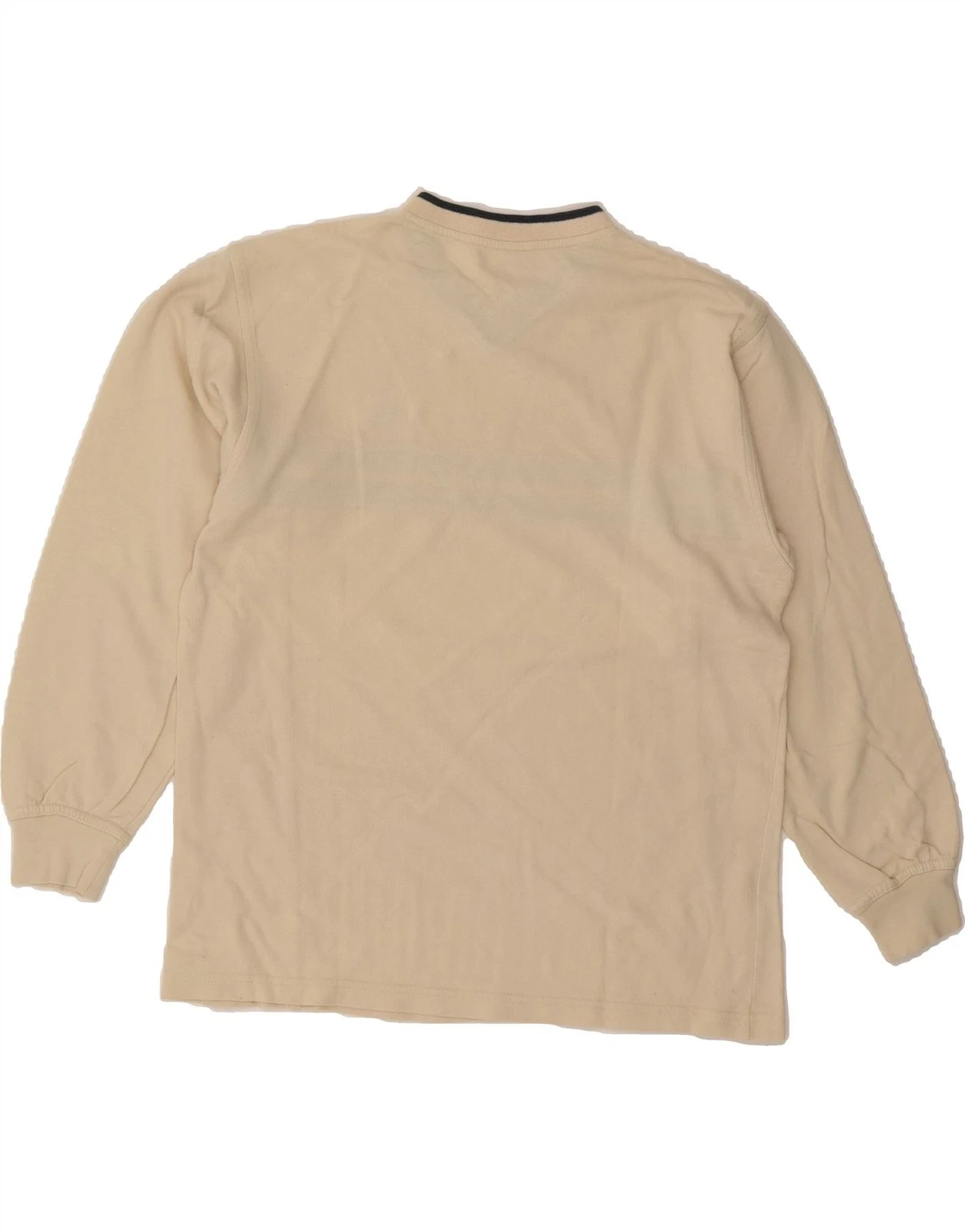 OFF WHITE Felpa maglione ADIDAS ragazzo 15 16 anni bianco sporco righe cotone DF21