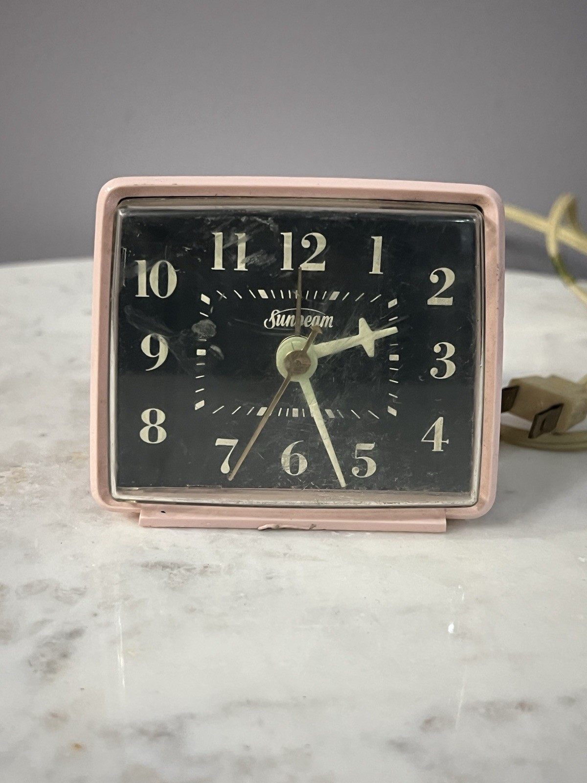 VTG SUNBEAM RETRO PINK ALARM CLOCK ELECTRIC