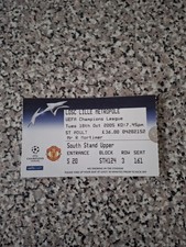 MATCH TICKET CHAMPIONS LEAGUE MAN UTD V LILLE 18th oct 2005