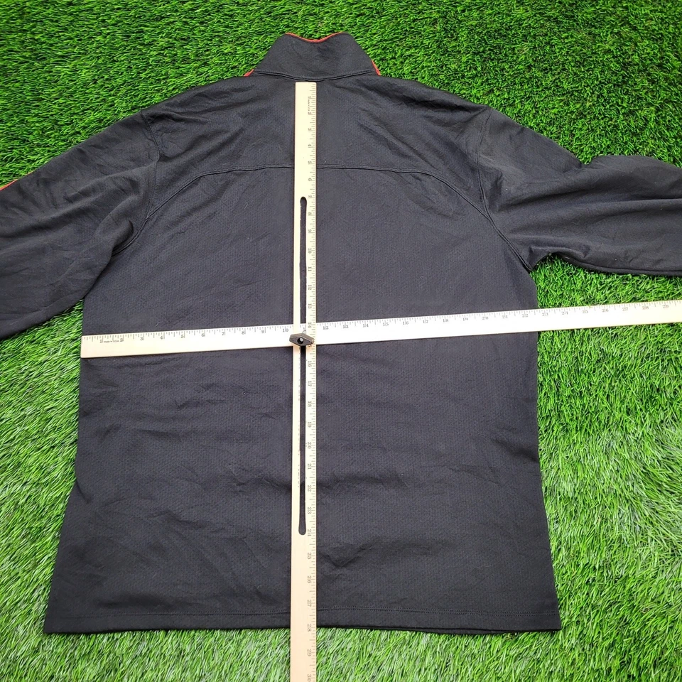 NIKE Fit-Dry 1/4 Zip Track Jacket Large 23x28 Black Red - Image 4 of 4