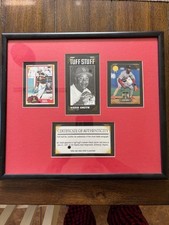 Two Framed autographed Ozzie Smith cards with COA and ticket to the signing