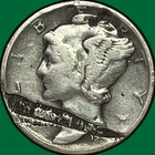 Mercury Dime with Huge Lamination Error Coin #32368