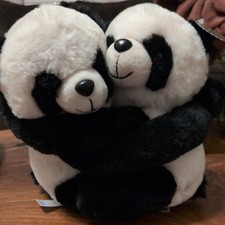 FAO Schwarz Hugging Panda Bears Plush Set , Schwarz Collection with tag