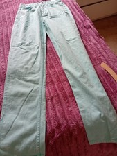 BNWT Boohoo Size 8 Turquoise Jeans With High Waist And Split Ankle Sesms