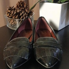 Franco Sarto Black Textured Loafers