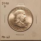 1948-D Franklin Half Dollar BU UNC Silver 50C Old Holder