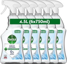 Dettol Antibacterial Surface Cleaner Original 6 x 750ml 4.5L UK 0.56 per litre