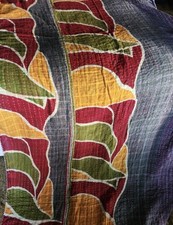 Indian Handmade Kantha Quilt Vintage Bedspread Throw Cotton Blanket Gudari Twin