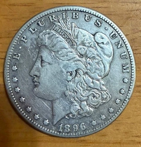 circulated 1896 San Francisco mint Morgan silver dollar $1 business strike