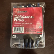 Skilcraft 0.7mm Ergonomic Mechanical Pencil Rubber Grip Push 3 Packs Of 6