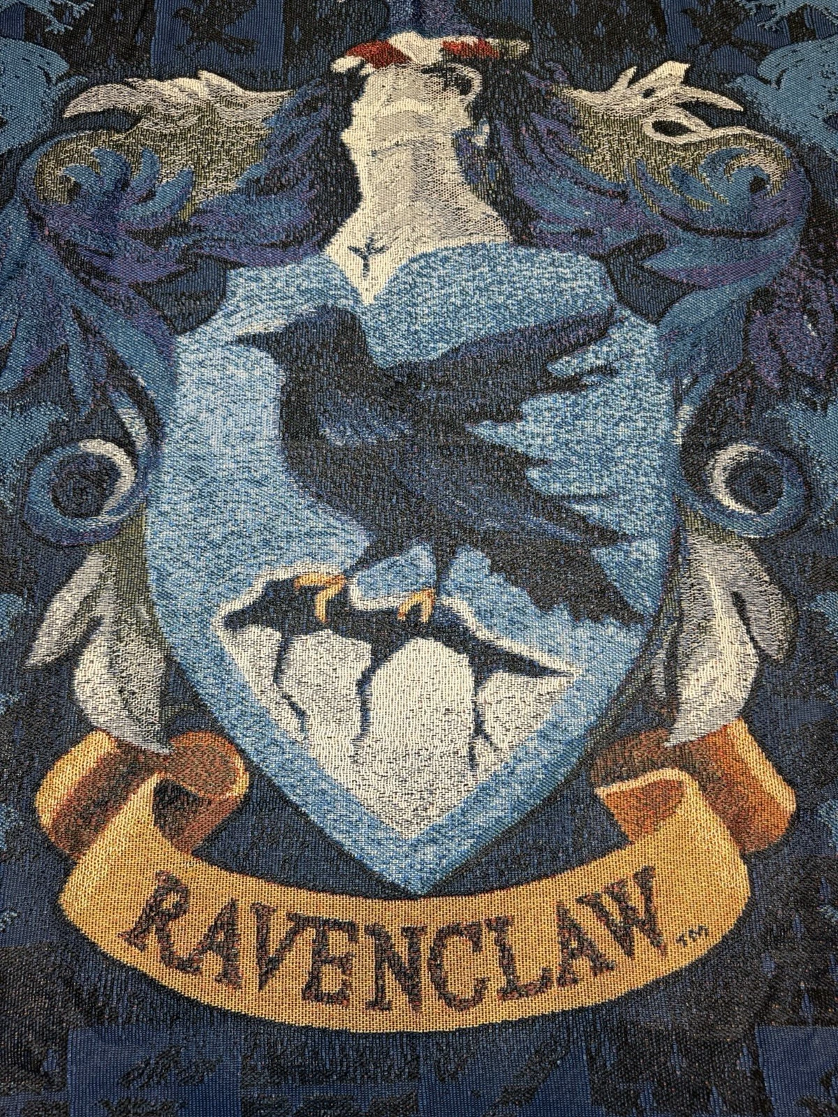 Harry Potter Ravenclaw Crest Woven 50” x 60" Knit Throw Blanket Tapestry