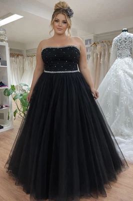 HBH Brautmode I Brautkleid Hochzeitskleid Black Tüll ohne Schleppe Gr.40,42,46 - Bild 1 von 4