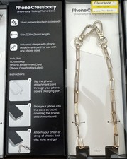 Hello Lux Paper Clip Chain Phone Crossbody Strap Gold