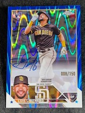 2023 Topps Chrome BLUE RAY WAVE REFRACTOR ROOKIE AUTO Luis Liberato 008/150