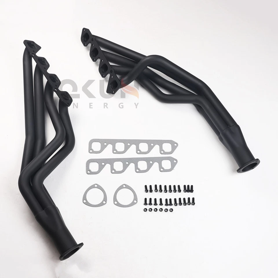 QK FOR 67-70 MUSTANG/COUGAR/FALCON/FAIRLANE/TORINO 351C LONG TUBE HEADERS BLACK Foto 3 de 4