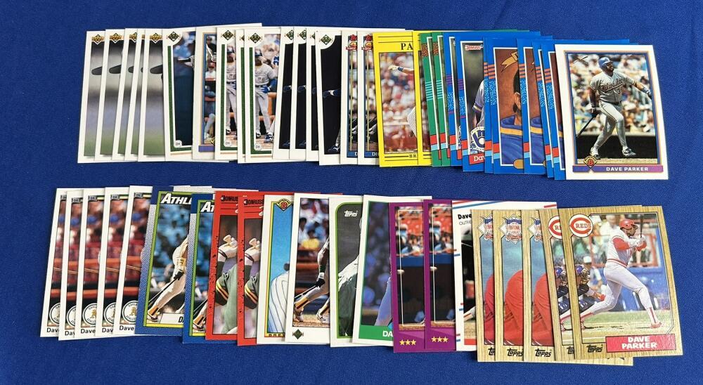 Dave Parker HOF (49) Card Bulk Lot Reds A's Brewers Angels Blue Jays 1987-1992