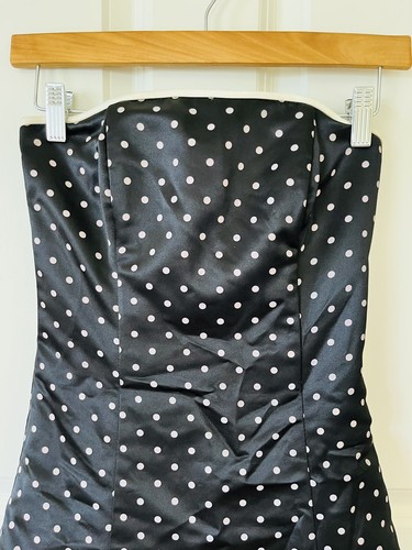 Jessica McClintock for Gunne Sax Polka Dot Strapless Rockabilly Dress Size 3/4 - Picture 3 of 9