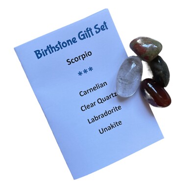 Crystal Gift Set for Scorpio Zodiac Sign Birthstones, Fast Dispatch