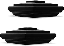 VIVIDA 5" x 5" Vinyl Fence Post Cap Pyramid New England Style BLACK