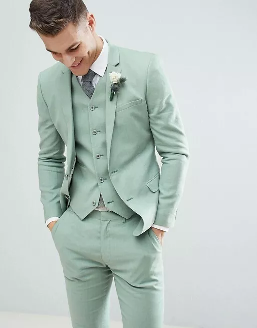 Green slim clearance fit suit