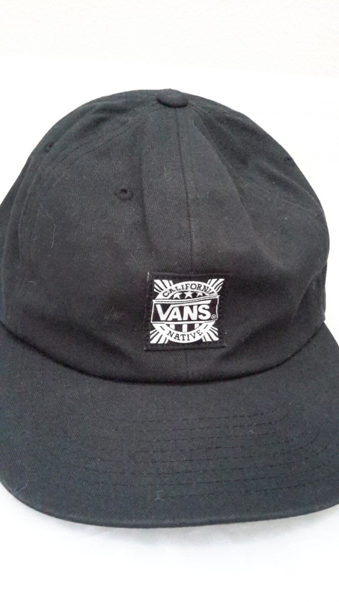 California Native Vans Hat Cap Strap Back Black White Skater