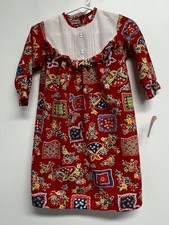 Vintage JCPenney Toddletime Toddler Girls Nightgown Size 1 18 1/2-23 Lbs Red