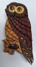 Owl Wooden 4 Piece Puzzle Box Jewelry Trinket Box Bird Collectible 